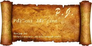 Pécsi Jácint névjegykártya